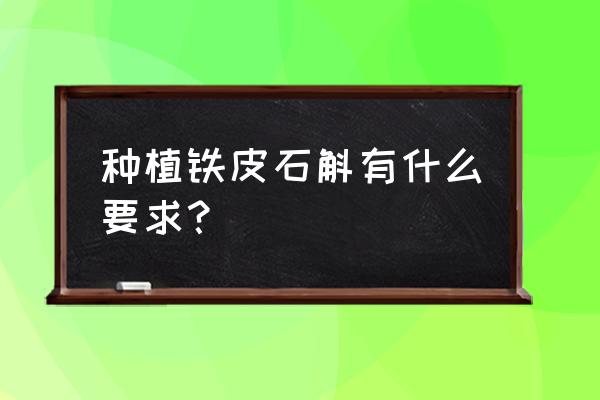 铁皮石斛的种植的基础条件 种植铁皮石斛有什么要求？