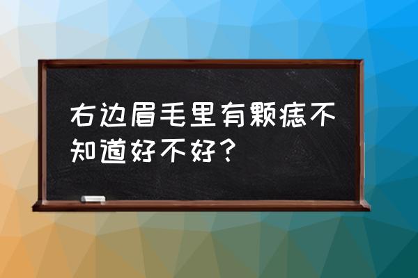 右边眉毛里有痣代表什么 右边眉毛里有颗痣不知道好不好？