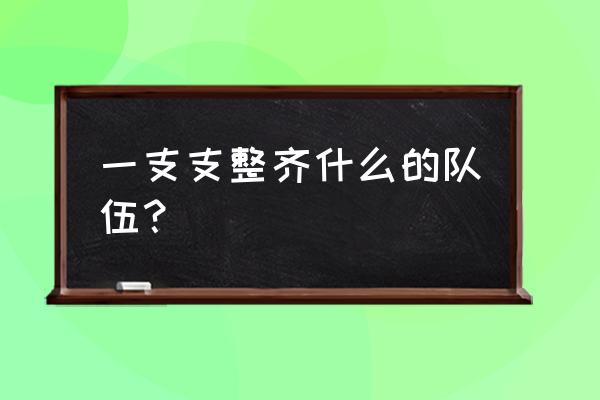 训练有素的队伍 一支支整齐什么的队伍？