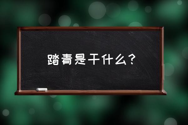 踏青是干什么的 踏青是干什么？