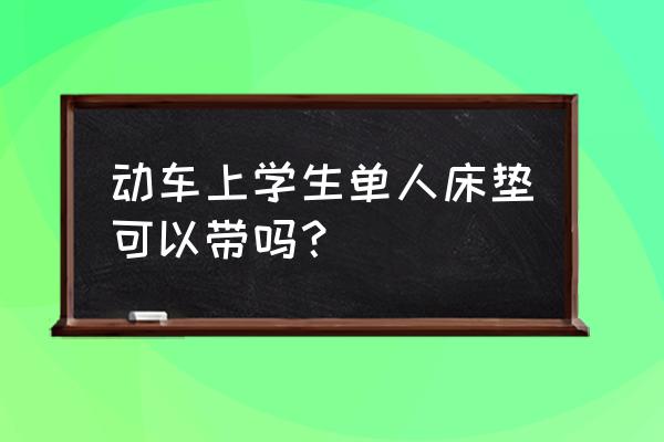 学生单人床垫 动车上学生单人床垫可以带吗？