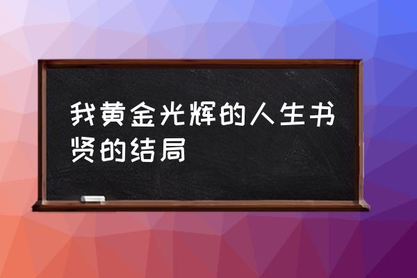 我黄金光辉的人生完整版 我黄金光辉的人生书贤的结局