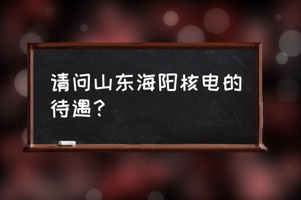 海阳核电设备厂怎么样待遇 请问山东海阳核电的待遇？