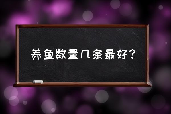 个人养鱼几条最好 养鱼数量几条最好？