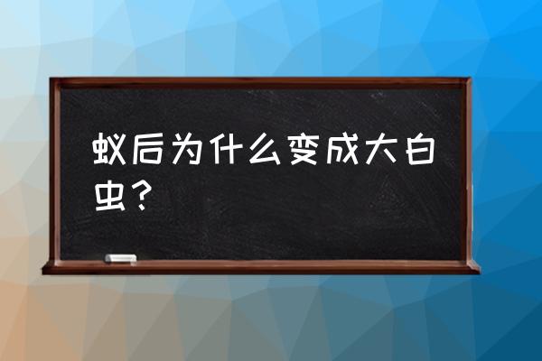 蚁后为什么变成大白虫 蚁后为什么变成大白虫？