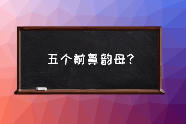 前鼻韵母5个 五个前鼻韵母？