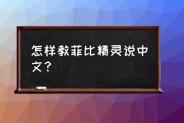 菲比精灵1代 怎样教菲比精灵说中文？