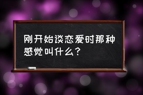 刚开始谈恋爱的感觉 刚开始谈恋爱时那种感觉叫什么？