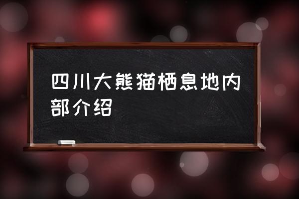 四川大熊猫栖息地包括 四川大熊猫栖息地内部介绍