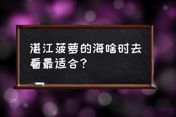 湛江菠萝的海 湛江菠萝的海啥时去看最适合？