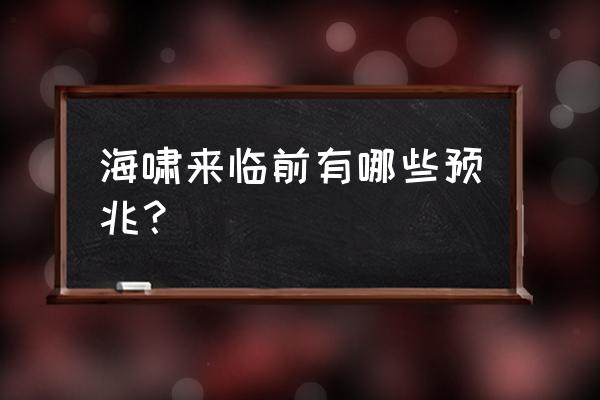 2004年海啸前兆 海啸来临前有哪些预兆？