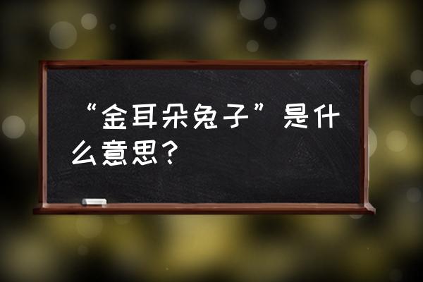 金耳朵兔子含义 “金耳朵兔子”是什么意思？