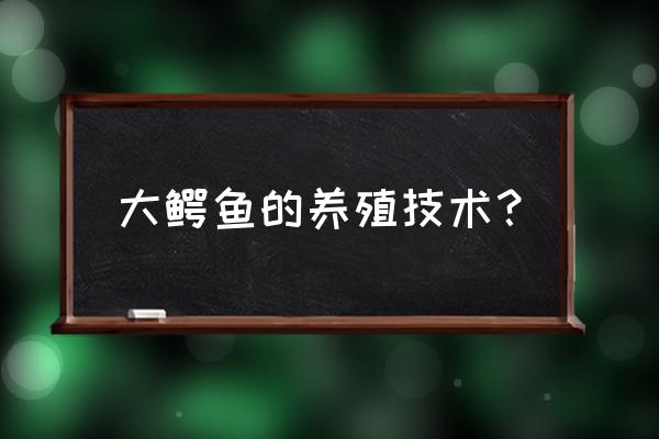 鳄鱼养殖技术 大鳄鱼的养殖技术？