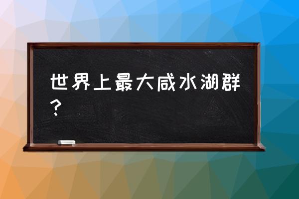 世界最大咸水湖 世界上最大咸水湖群？