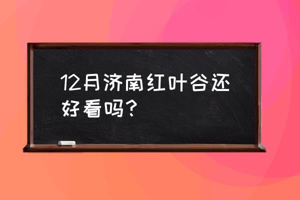 济南红叶谷啥样 12月济南红叶谷还好看吗？