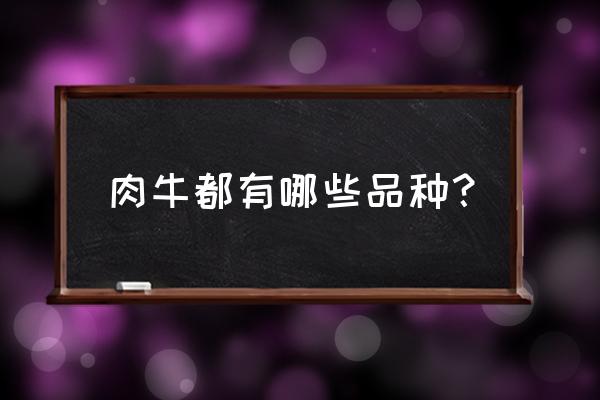 肉牛的品种都有哪几种 肉牛都有哪些品种？