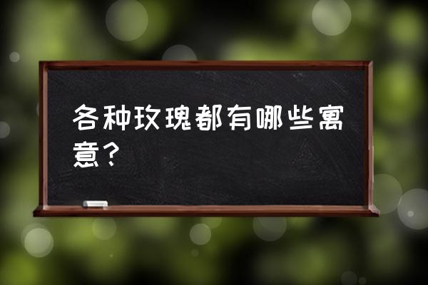 玫瑰代表的寓意是什么意思 各种玫瑰都有哪些寓意？