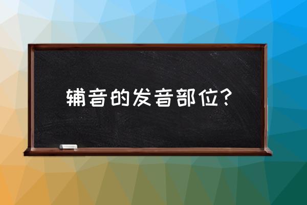 辅音音素发音部位 辅音的发音部位？