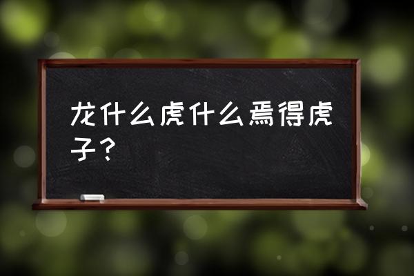 啥啥啥焉得虎子 龙什么虎什么焉得虎子？