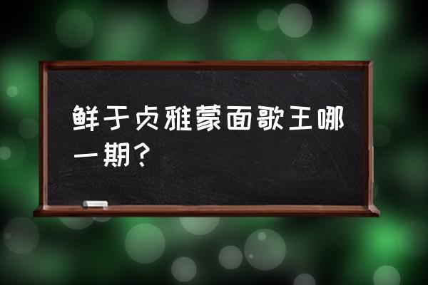 鲜于贞娥和鲜于贞雅 鲜于贞雅蒙面歌王哪一期？