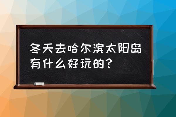 哈尔滨太阳岛都有什么 冬天去哈尔滨太阳岛有什么好玩的？