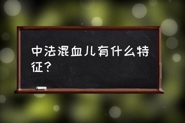 中法混血特征 中法混血儿有什么特征？