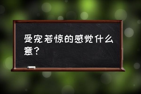 突然有种受宠若惊的感觉 受宠若惊的感觉什么意？