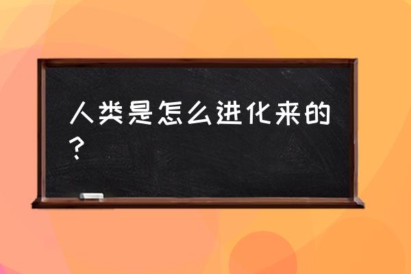 人类到底是什么进化而来的 人类是怎么进化来的？