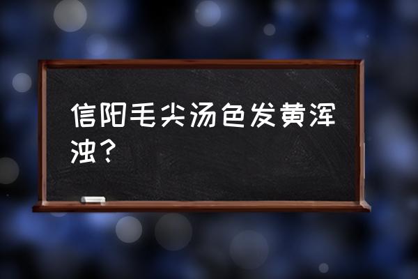 信阳毛尖 茶水 信阳毛尖汤色发黄浑浊？