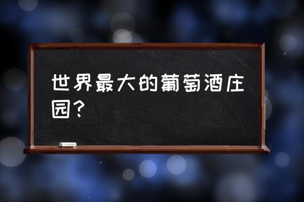 法国葡萄庄园 世界最大的葡萄酒庄园？