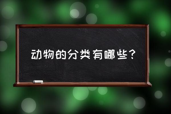 动物的基本分类 动物的分类有哪些？