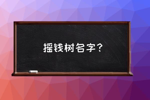 摇钱树有几种 摇钱树名字？