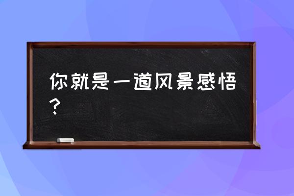 你就是一道风景 你就是一道风景感悟？