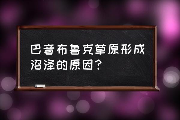 巴音布鲁克草原成因 巴音布鲁克草原形成沼泽的原因？