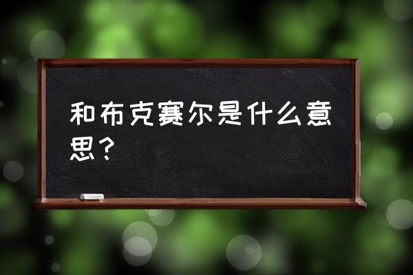 和布克赛尔县有多少人口 和布克赛尔是什么意思？