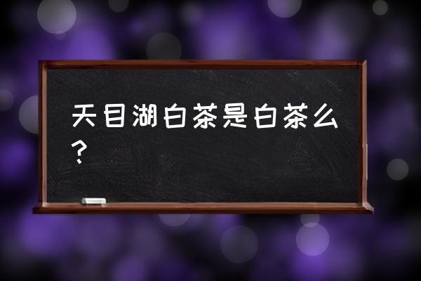 天目湖白茶是白茶吗 天目湖白茶是白茶么？