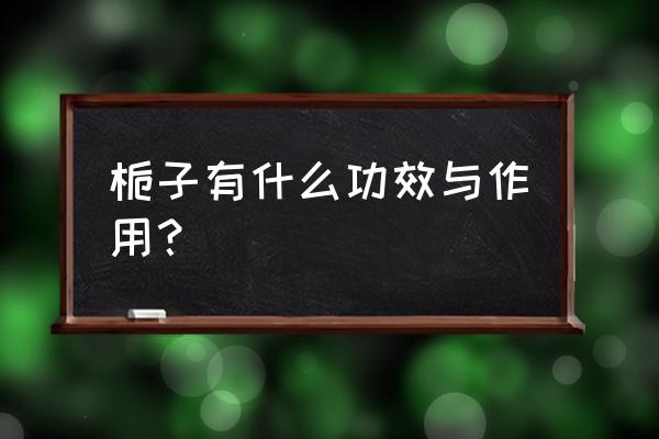 栀子的功效与作用点的功效 栀子有什么功效与作用？