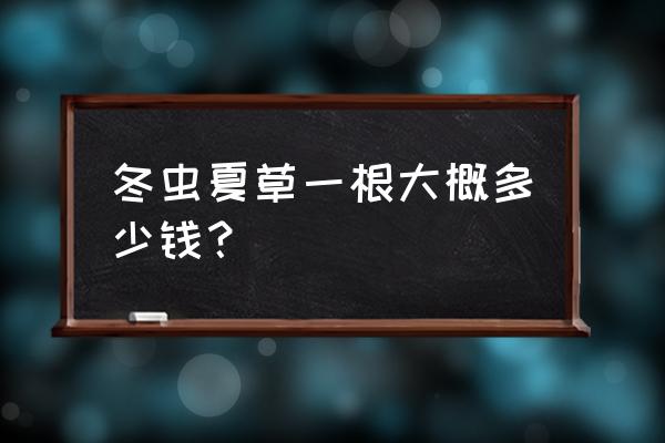 冬虫夏草多少钱一根儿 冬虫夏草一根大概多少钱？