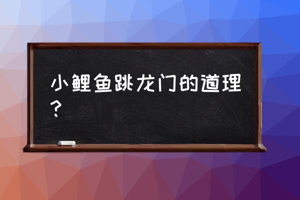 小鲤鱼跳龙门的道理 小鲤鱼跳龙门的道理？