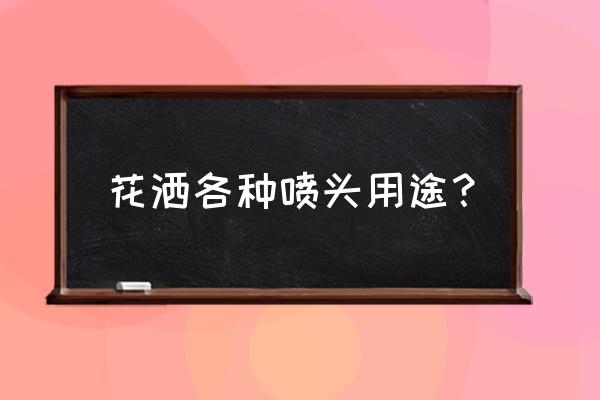 淋浴花洒喷头 花洒各种喷头用途？