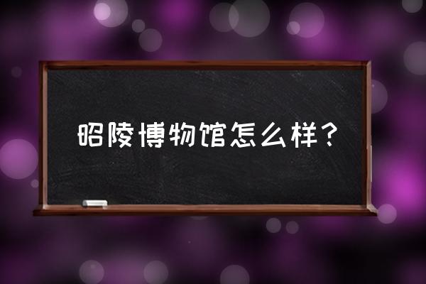 咸阳市昭陵博物馆 昭陵博物馆怎么样？