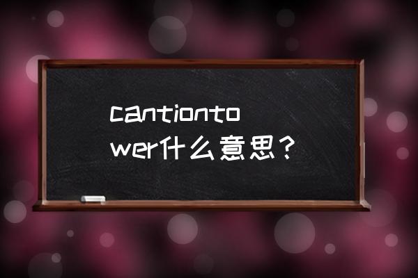 广州英语点读 cantiontower什么意思？