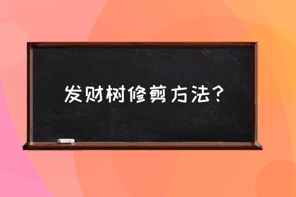 发财树修剪的方法 发财树修剪方法？