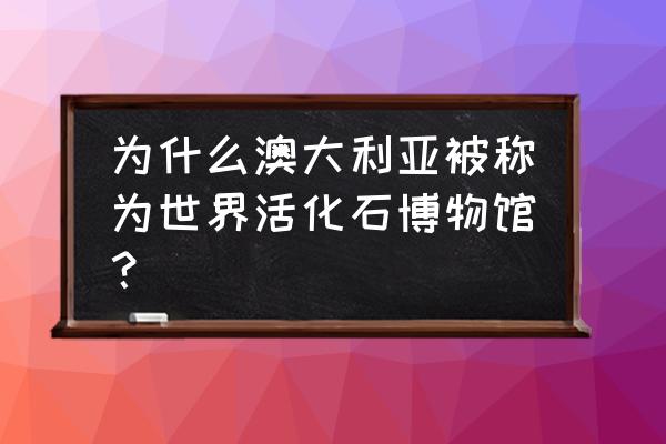 活化石博物馆 为什么澳大利亚被称为世界活化石博物馆？