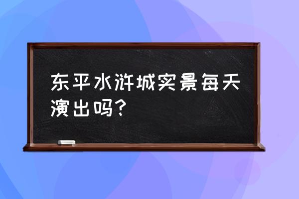 东平水浒影视城开放了吗 东平水浒城实景每天演出吗？