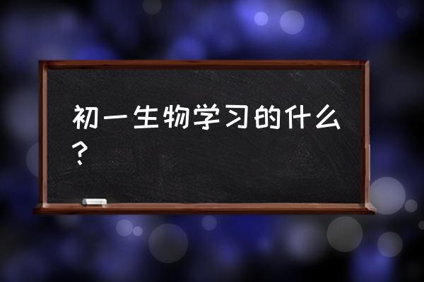 初一生物讲的是什么内容 初一生物学习的什么？