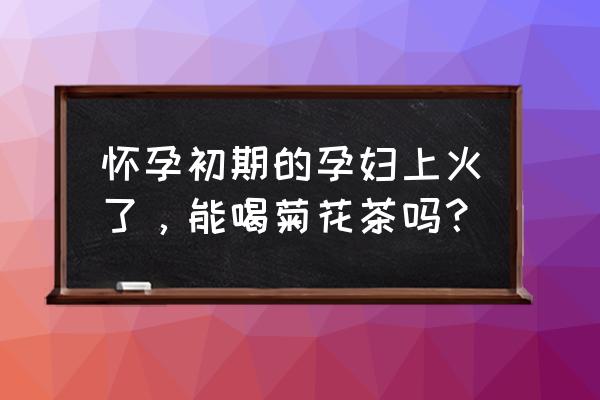 刚怀孕能喝菊花茶吗 怀孕初期的孕妇上火了，能喝菊花茶吗？