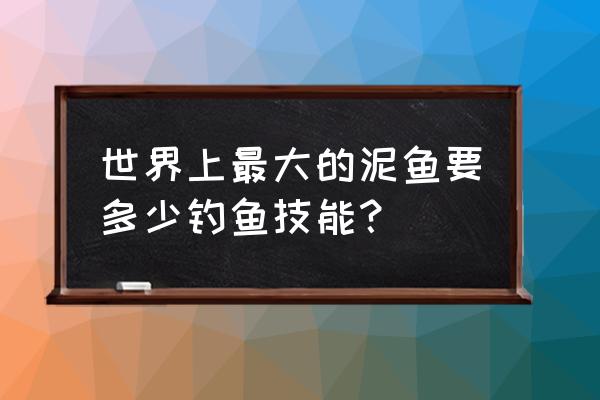 钓鱼日常最大的泥鱼 世界上最大的泥鱼要多少钓鱼技能？