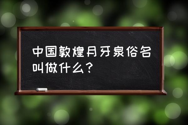 敦煌月牙泉俗名叫什么 中国敦煌月牙泉俗名叫做什么？