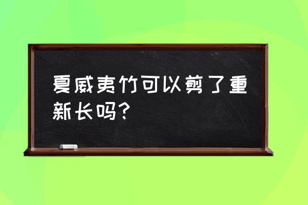 夏威夷竹全剪了能活吗 夏威夷竹可以剪了重新长吗？